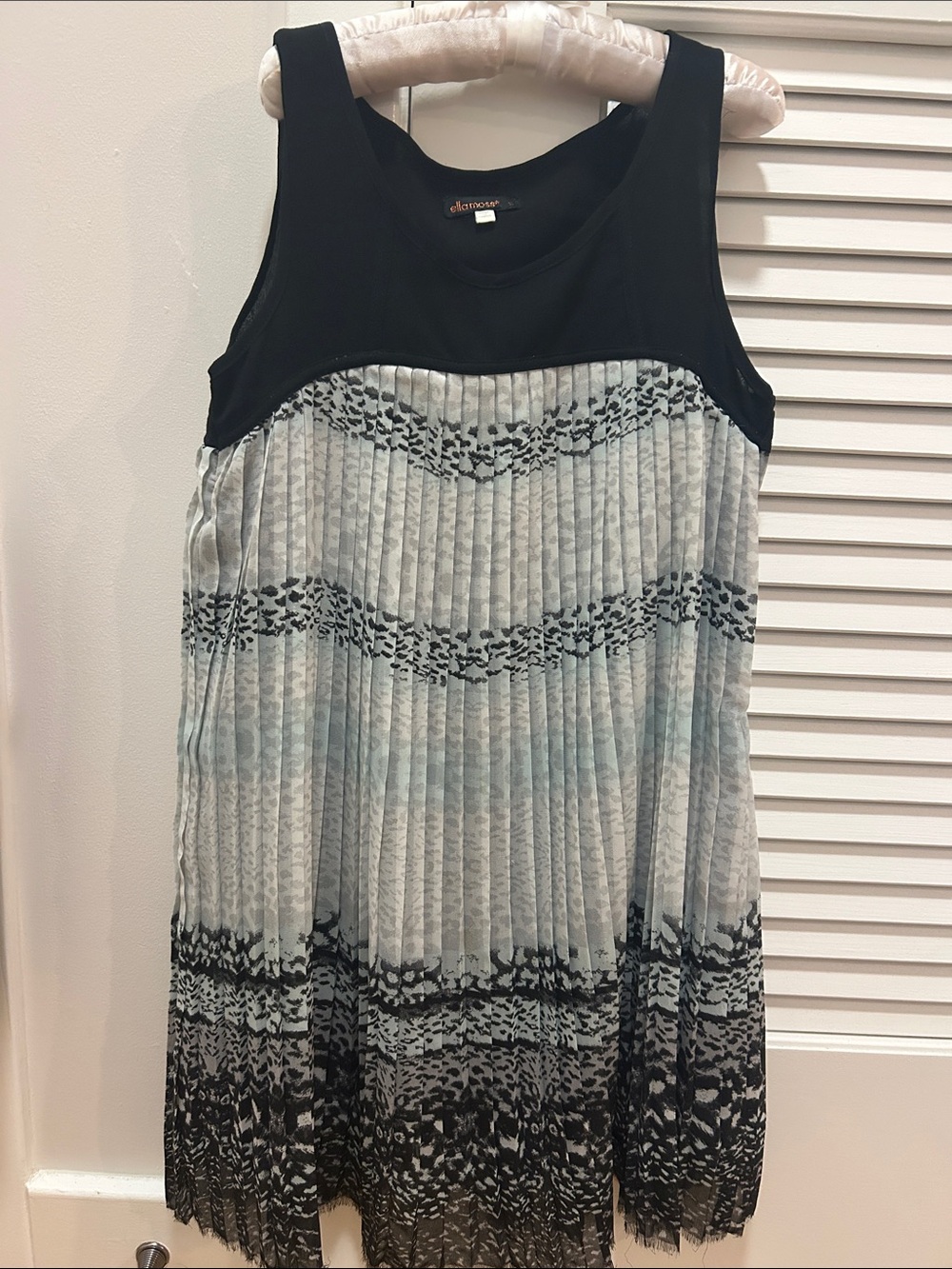 Ella Moss Patterned and Pleated Sleeveless Dress Girls 10